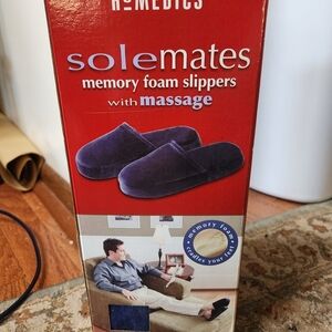 Homedics Solemates Memory Foam Slippers with Massage